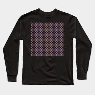 Traditional Japanese Muted Navy and Brown Geometric Pattern Long Sleeve T-Shirt